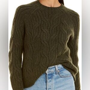 Vince Twisted Chain Mock Neck Alpaca & Wool-Blend Sweater - Dark Pine